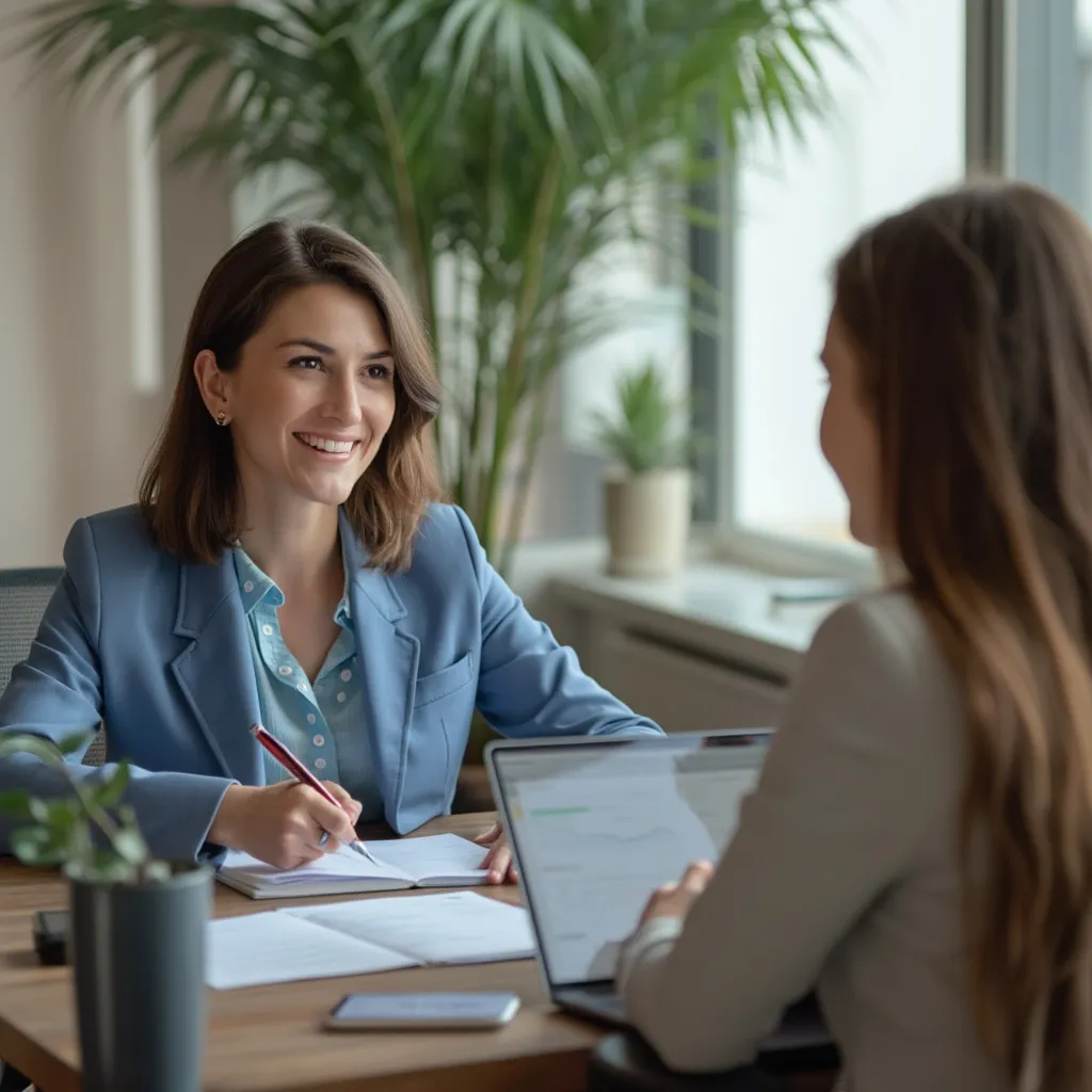 Asesor financiero en consulta personalizada con un cliente